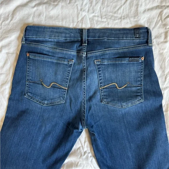 7 For All Mankind kimmie Dark Blue Boot Cut Jeans - Picture 5 of 6